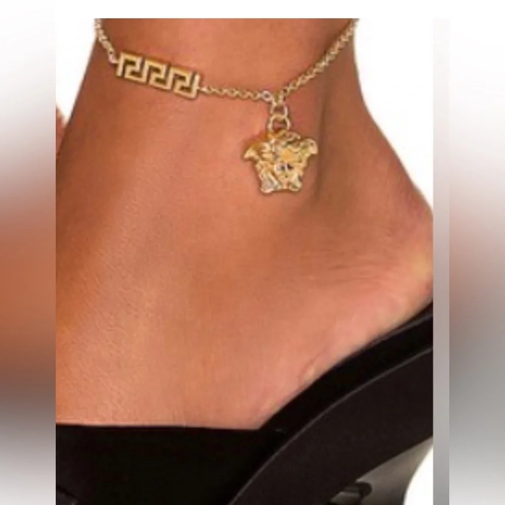 Versace Gold Medusa Ankle Bracelet